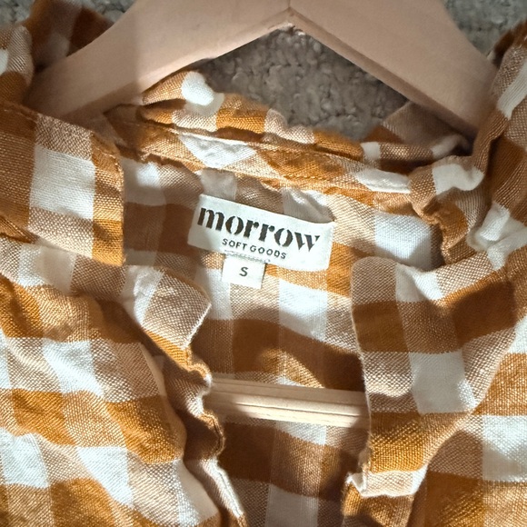 Morrow Soft Goods 100% Linen Esme Plaid Shirt and Shorts Set size Small - Picture 5 of 9